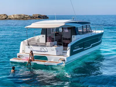 Nina, a Fountaine Pajot MY4.S catamaran at Taranto, Italy