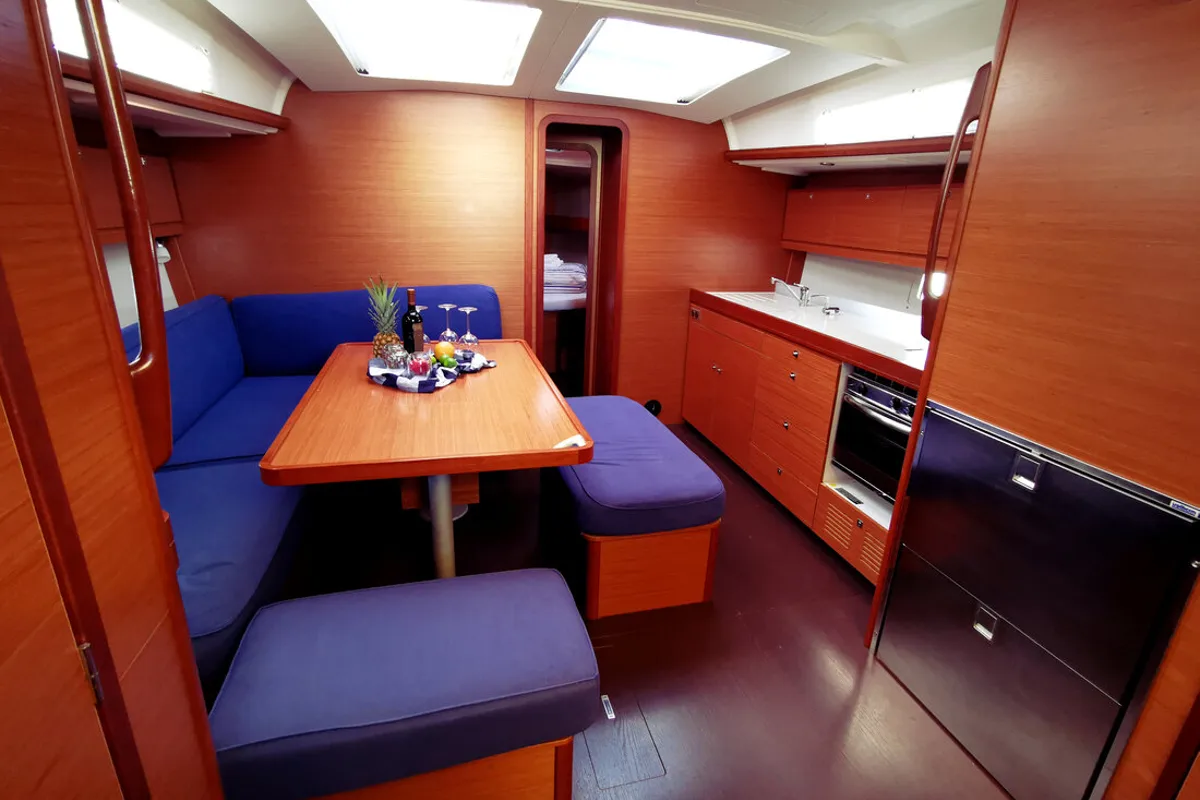 Salon of Aegean Blue, a Dufour 460 GL sailboat at Novi Vinodolski, Croatia