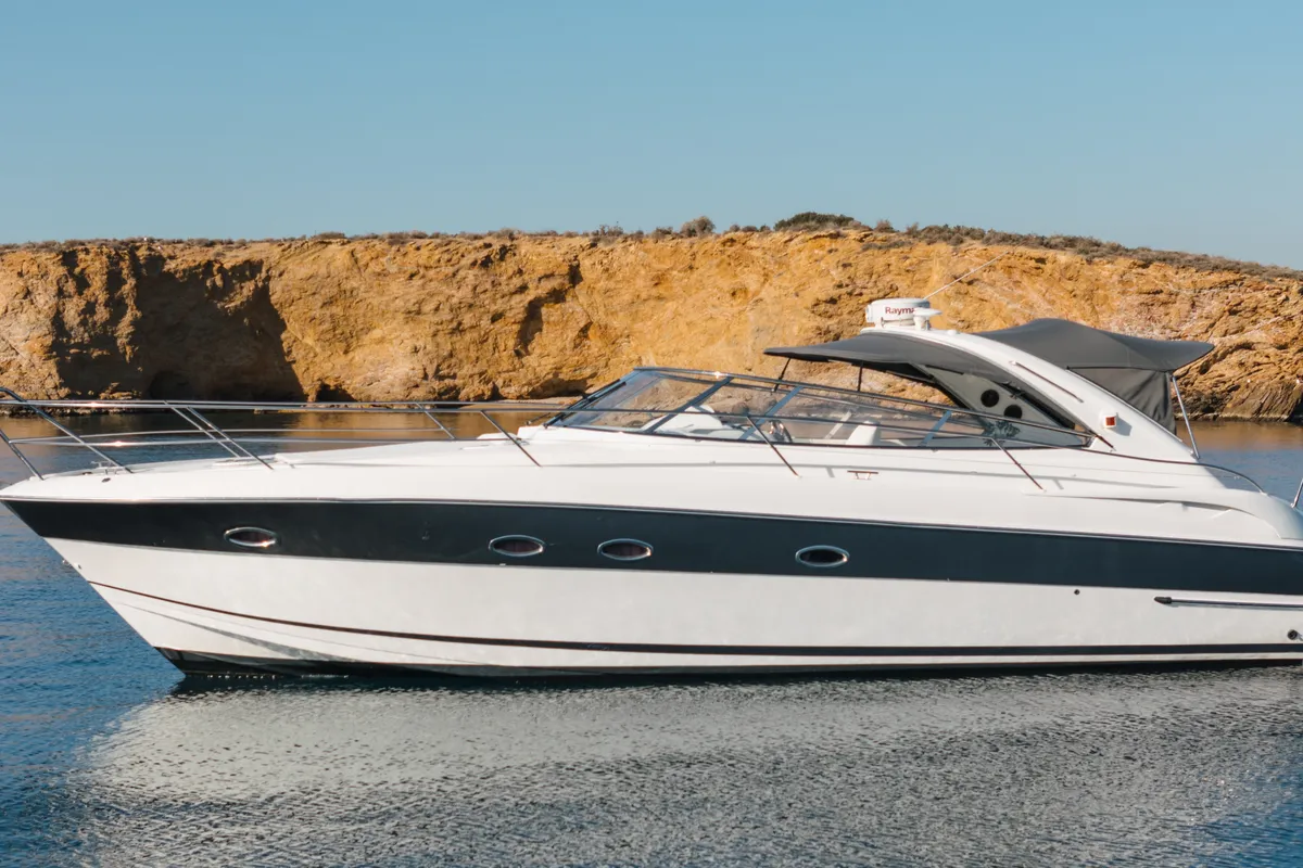 Exterior view of Bavaria 40, a sailboat at Mykonos, Greece