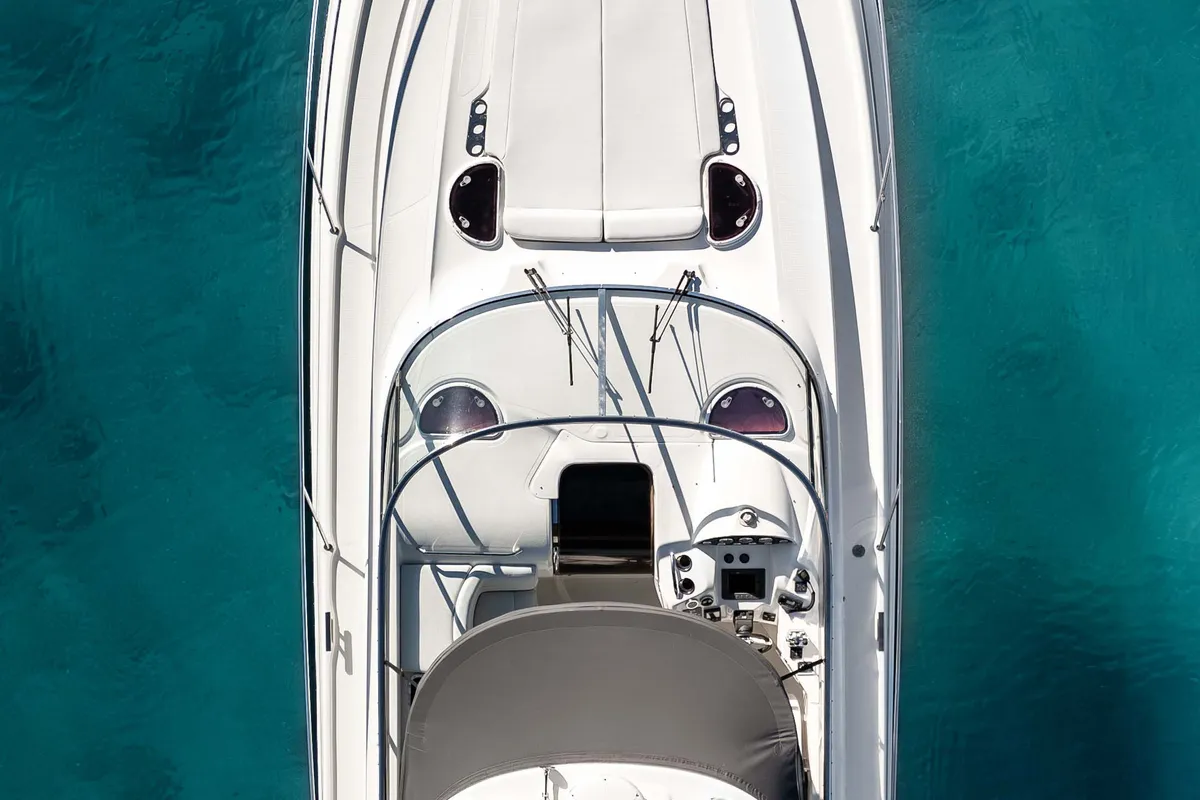 Exterior view of Bavaria 40, a sailboat at Mykonos, Greece