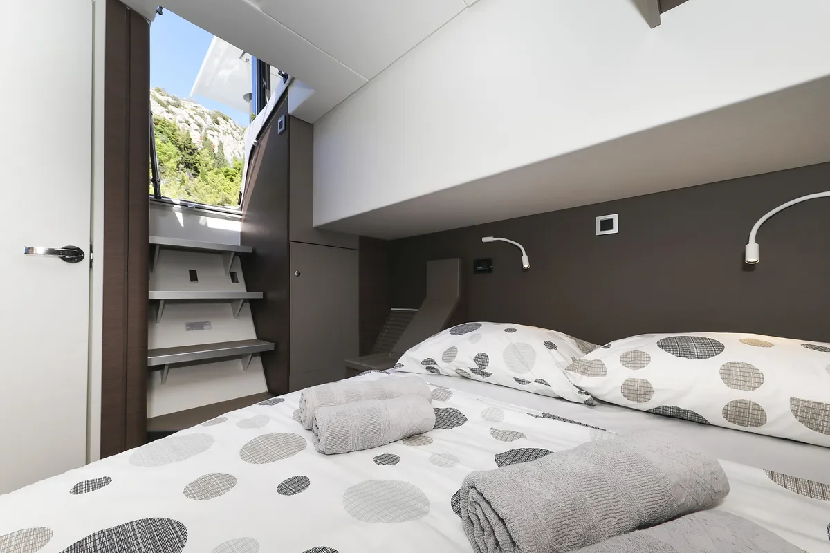 Cabin on Vaya Con Dios, a Bali 4.8 catamaran at Grad Kaštela, Croatia