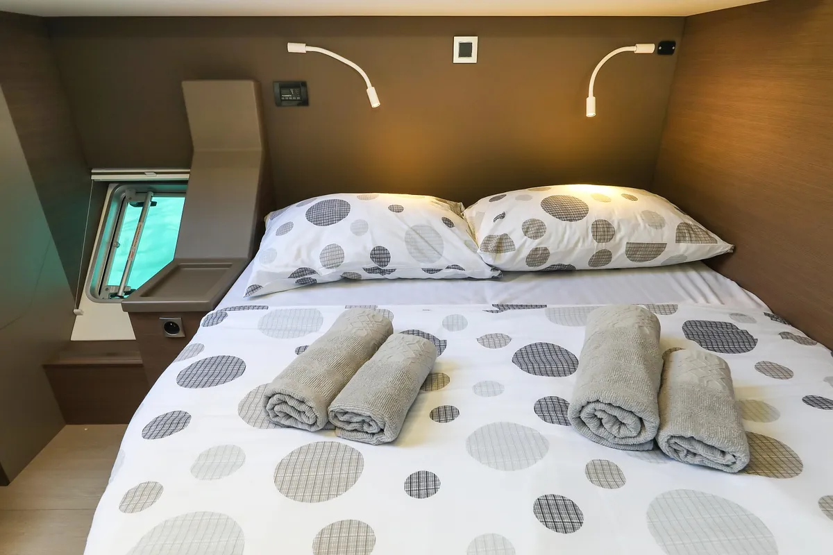 Cabin on Vaya Con Dios, a Bali 4.8 catamaran at Grad Kaštela, Croatia