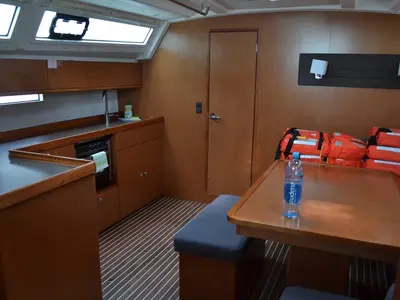 Salon of Tokaj, a Bavaria Cruiser 46 sailboat at Seget Donji, Croatia