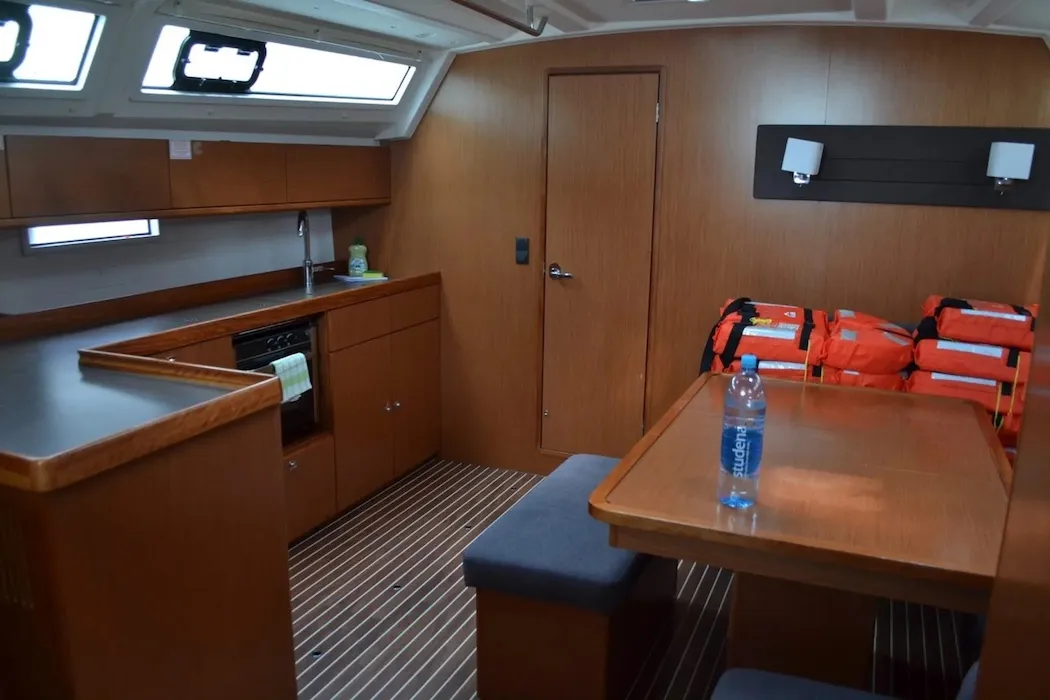 Salon of Tokaj, a Bavaria Cruiser 46 sailboat at Seget Donji, Croatia