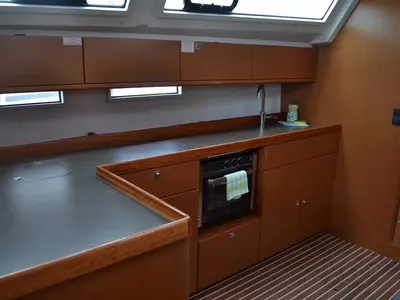 Galley of Tokaj, a Bavaria Cruiser 46 sailboat at Seget Donji, Croatia