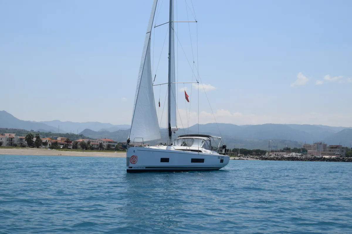 Exterior view of Irene, a Beneteau Oceanis 46.1 sailboat at Cannigione, Italy