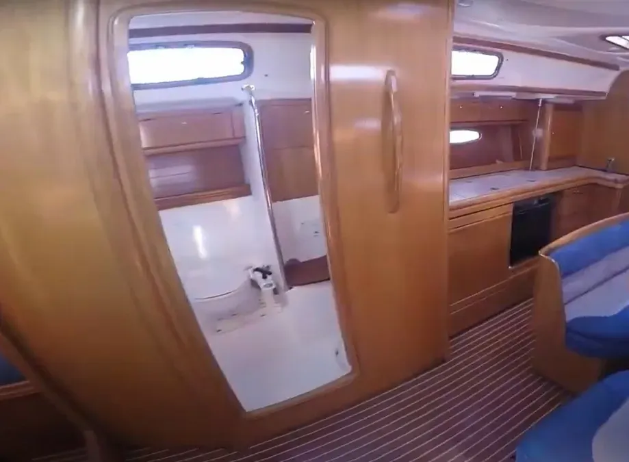 Head on Orestis, a Bavaria 39 Cruiser sailboat at Municipal Unit of Lefkada, Greece
