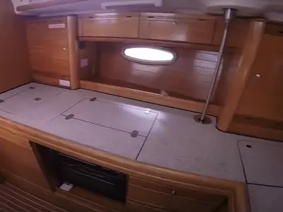 Galley of Orestis, a Bavaria 39 Cruiser sailboat at Municipal Unit of Lefkada, Greece