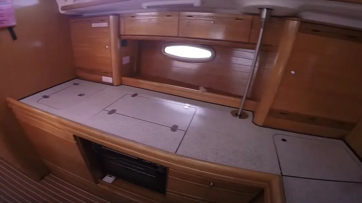 Galley of Orestis, a Bavaria 39 Cruiser sailboat at Municipal Unit of Lefkada, Greece