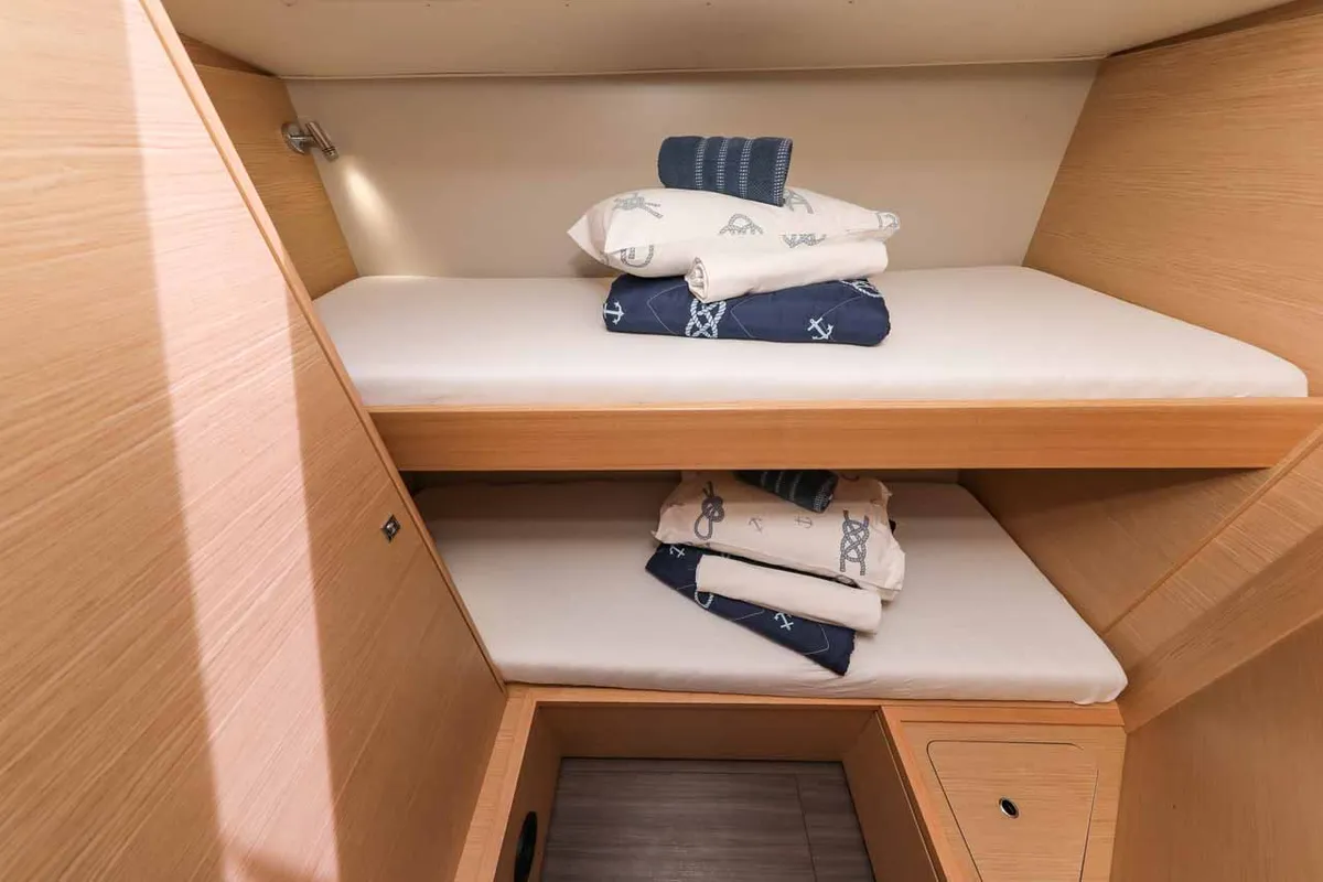 Cabin on Bellatrix, a Dufour 470 sailboat at Kaštela, Croatia