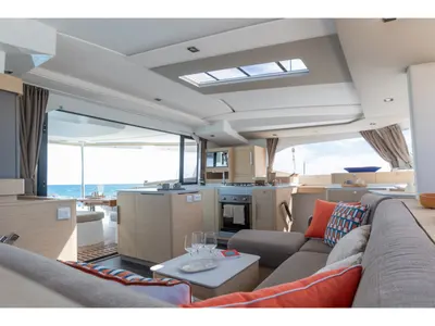 Salon of SKYWALKER, a Fountaine Pajot FP 44 catamaran at Seget Donji, Croatia