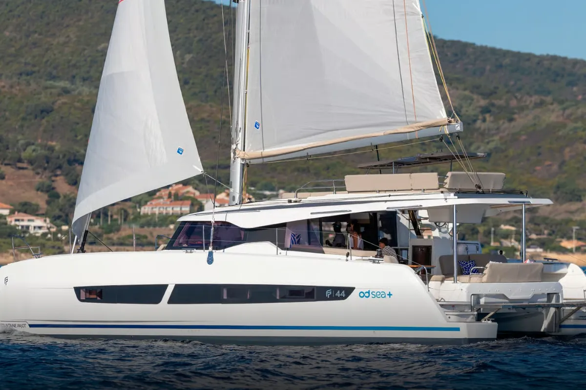 FP44 Lizzie, a Fountaine Pajot Fountain 44 catamaran at Seget Donji, Croatia