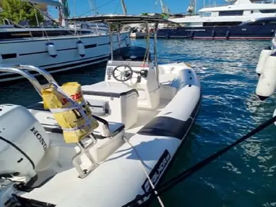 Deck of nn, a Falkor Boats Horvat i kćeri d.o.o. RIB Falkor 22 RIB at Grad Šibenik, Croatia