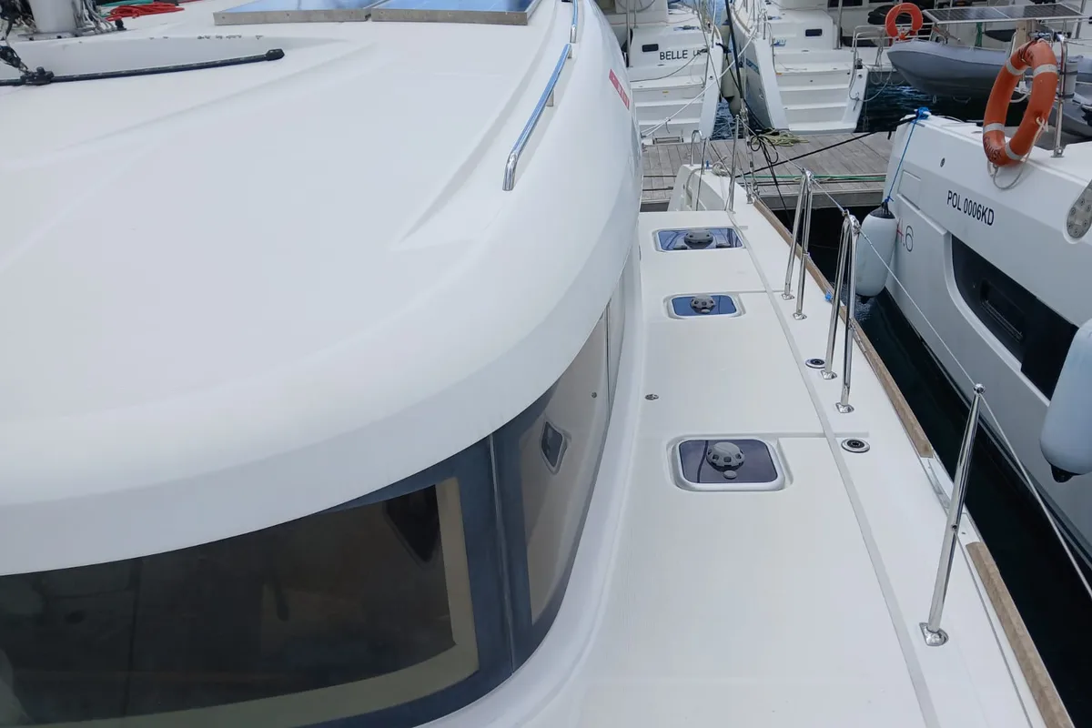 Deck of Uiara, a Lagoon 42 catamaran at Alameda, United States