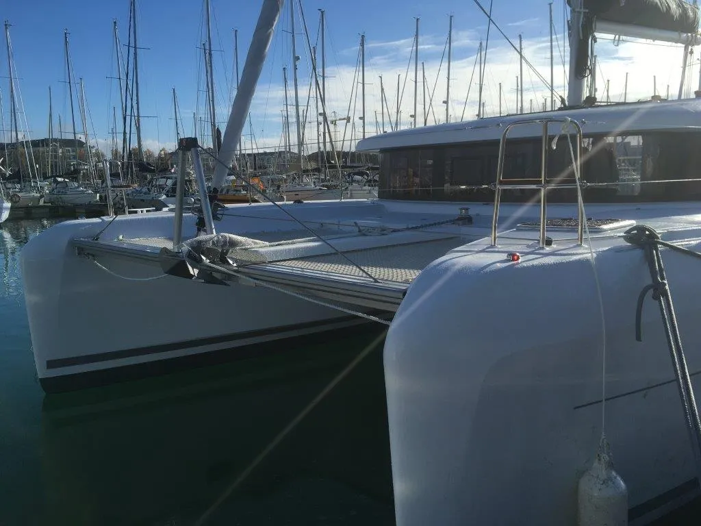 Exterior view of Uiara, a Lagoon 42 catamaran at Alameda, United States
