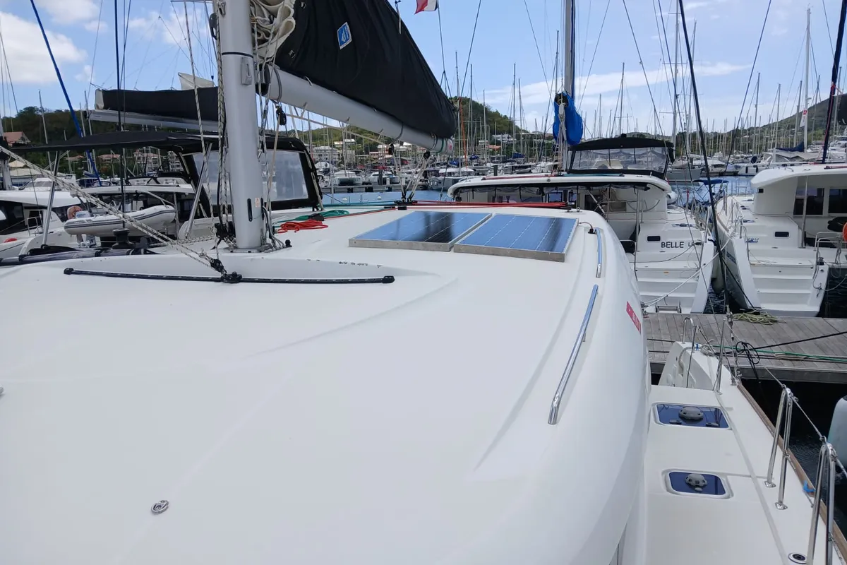 Deck of Uiara, a Lagoon 42 catamaran at Alameda, United States