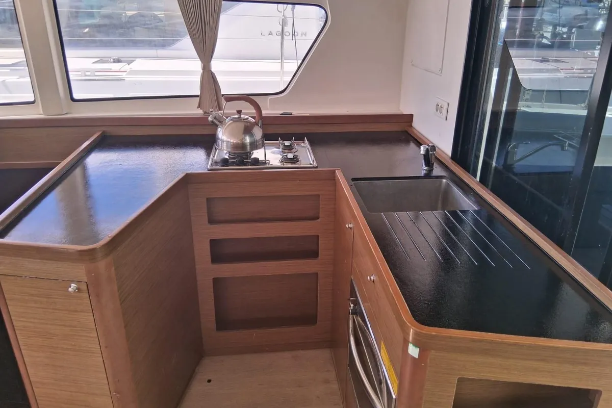 Galley of Uiara, a Lagoon 42 catamaran at Alameda, United States