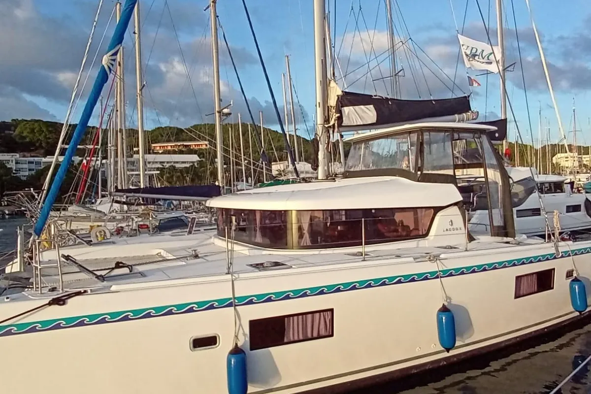 Exterior view of Uiara, a Lagoon 42 catamaran at Alameda, United States
