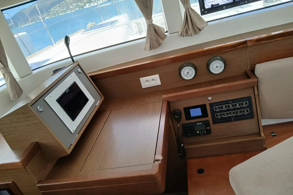 Cockpit of Uiara, a Lagoon 42 catamaran at Alameda, United States