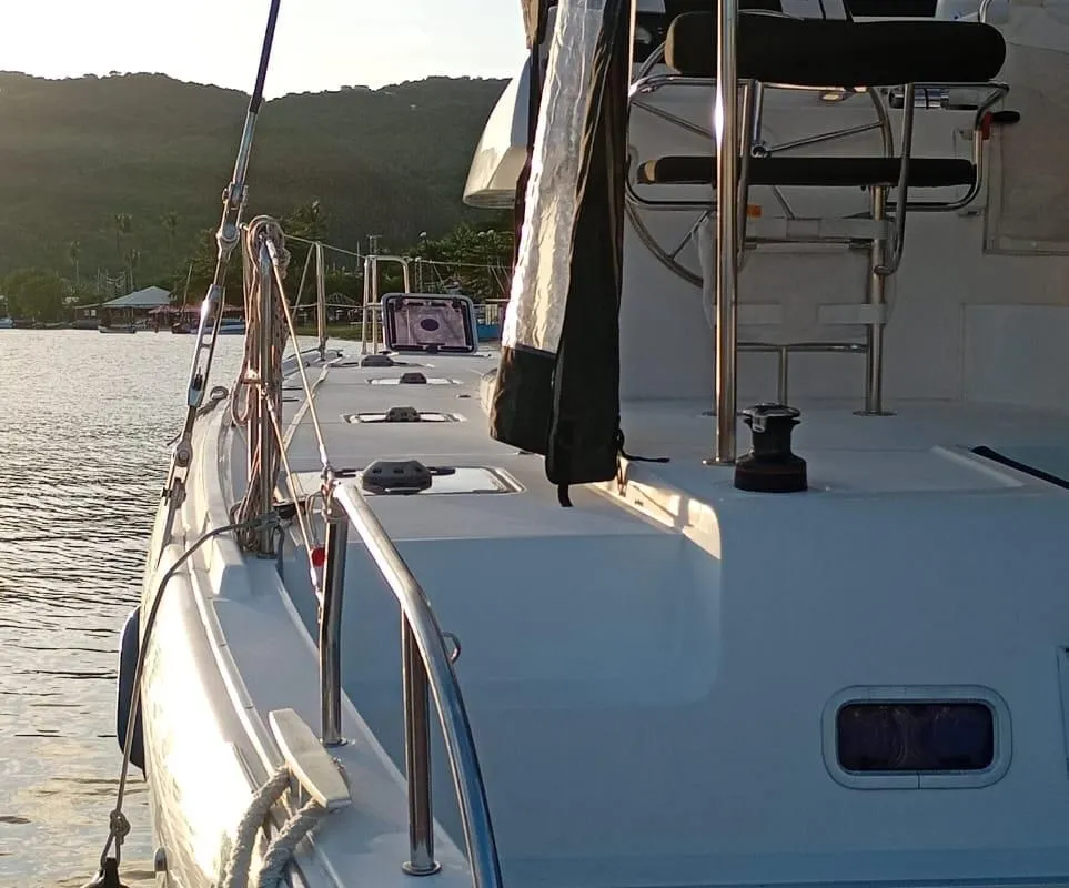 Deck of Uiara, a Lagoon 42 catamaran at Alameda, United States