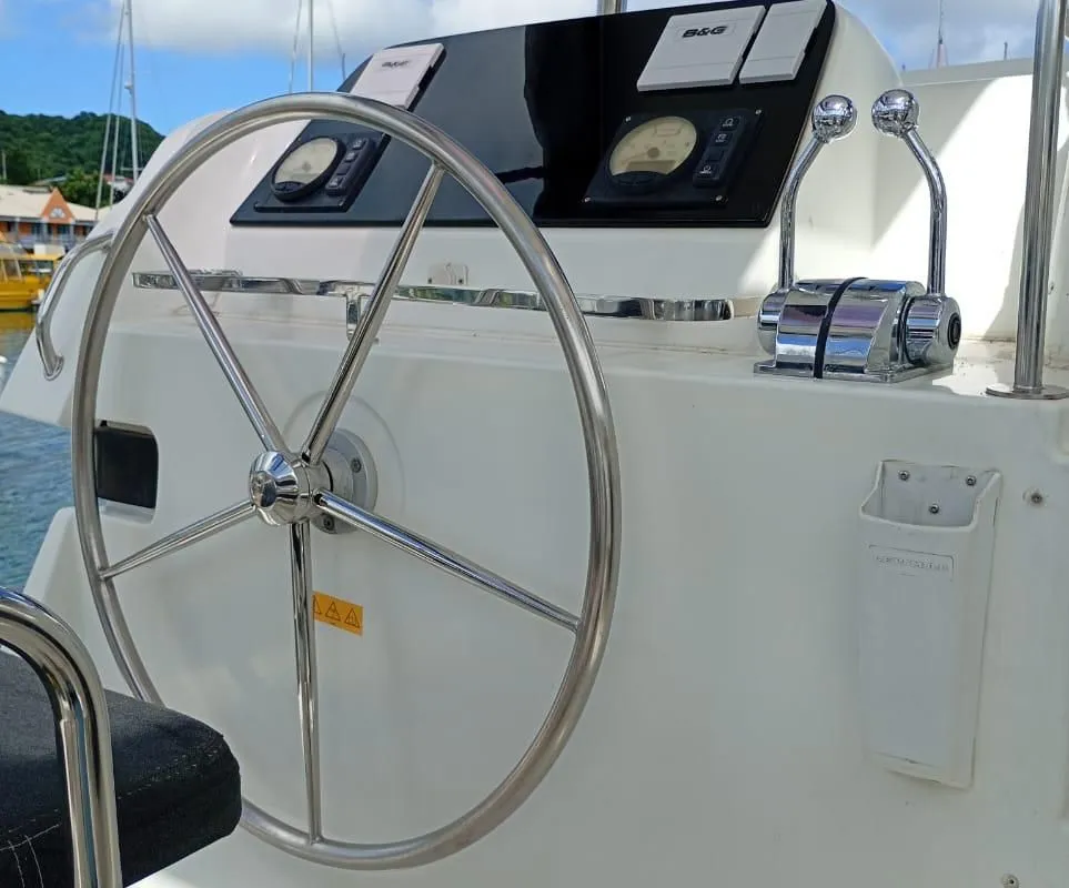 Cockpit of Uiara, a Lagoon 42 catamaran at Alameda, United States