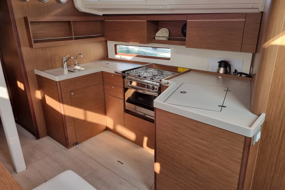 Galley of Hadar, a Beneteau Oceanis 40.1 sailboat at Olbia, Italy