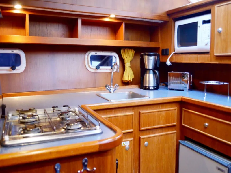 Galley of De Drait Renal 40, a motorboat at Drachten, Netherlands