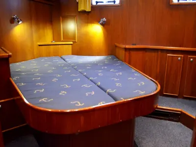 Cabin on De Drait Renal 40, a motorboat at Drachten, Netherlands
