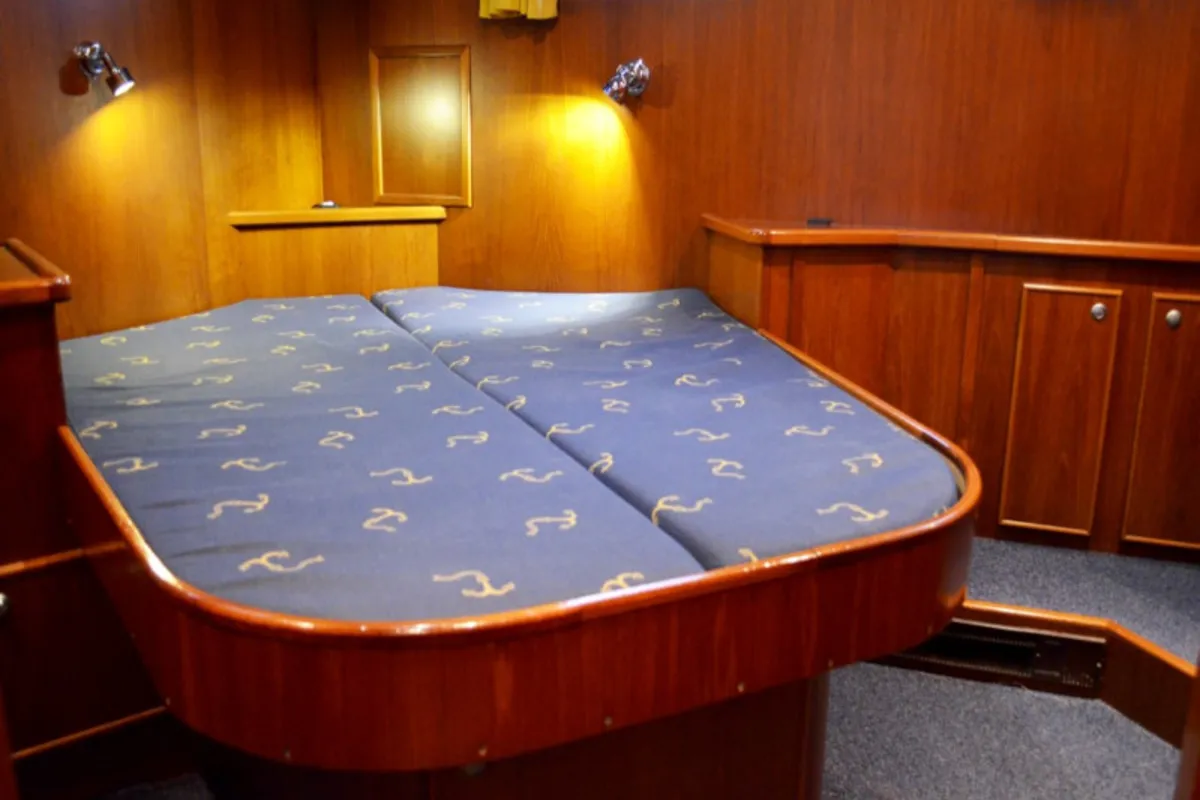 Cabin on De Drait Renal 40, a motorboat at Drachten, Netherlands