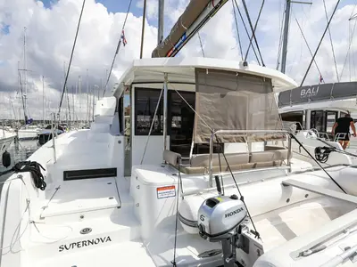 Supernova, a Bali 4.2 catamaran at Grad Biograd na Moru, Croatia