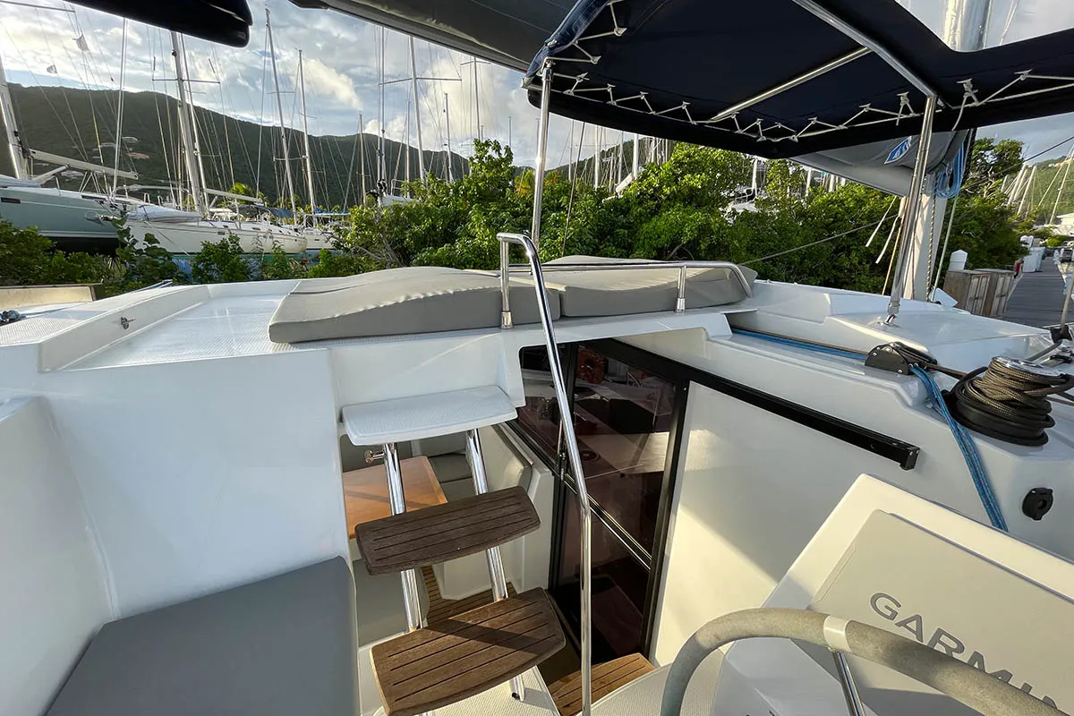 Nauti Mollie (ex. Out Of Office), a Fountaine Pajot Astrea 42 catamaran at Road Town, British Virgin Islands