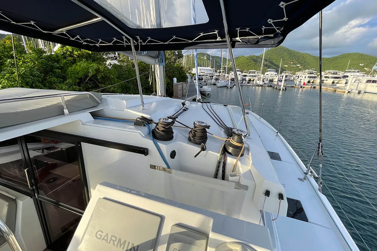 Nauti Mollie (ex. Out Of Office), a Fountaine Pajot Astrea 42 catamaran at Road Town, British Virgin Islands