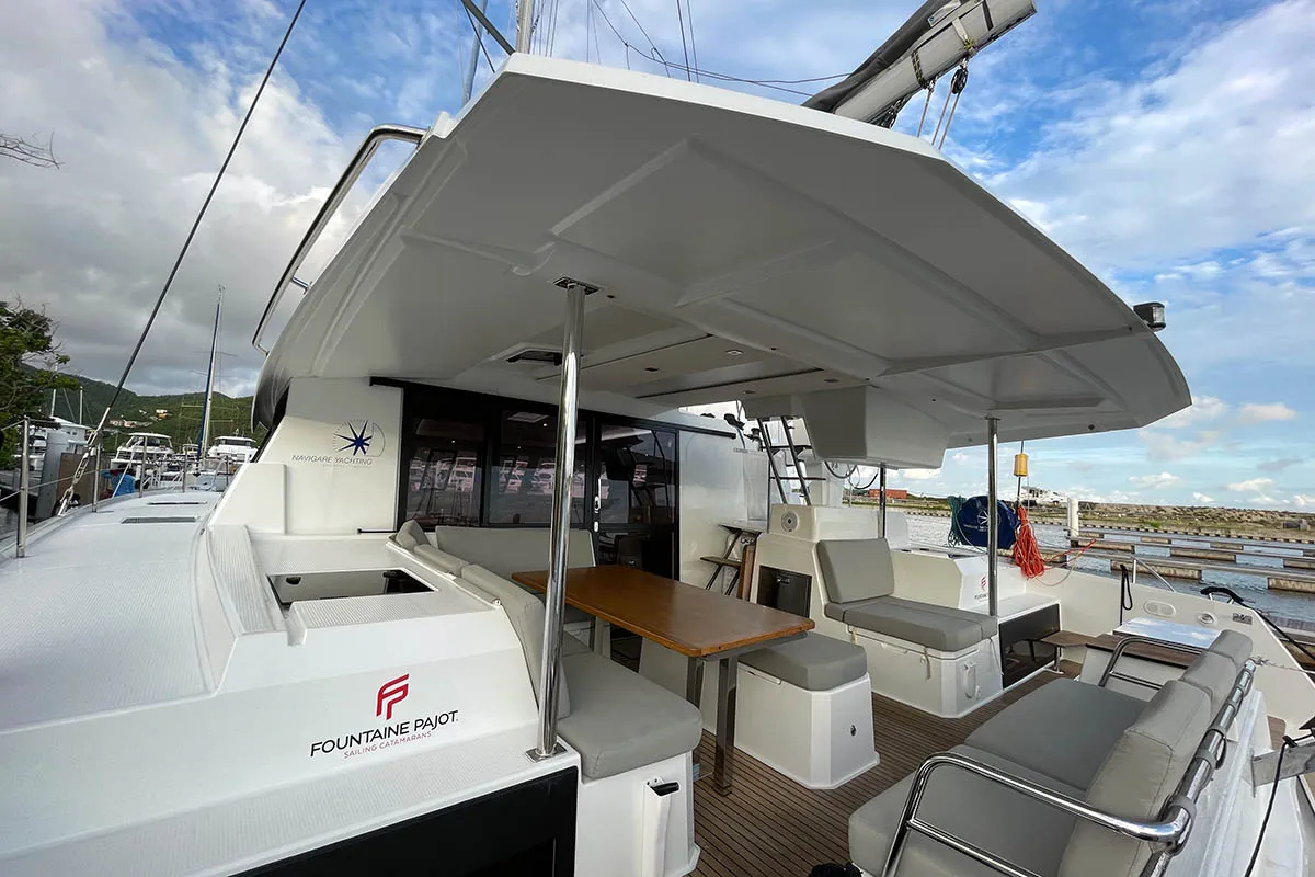 Nauti Mollie (ex. Out Of Office), a Fountaine Pajot Astrea 42 catamaran at Road Town, British Virgin Islands