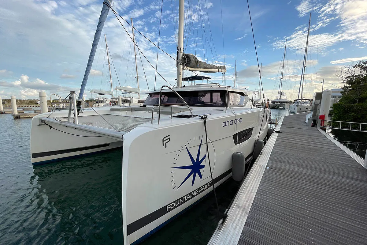 Nauti Mollie (ex. Out Of Office), a Fountaine Pajot Astrea 42 catamaran at Road Town, British Virgin Islands