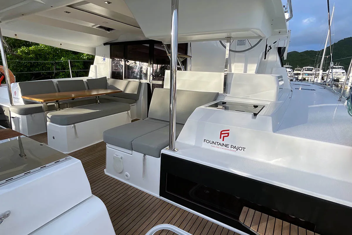 Nauti Mollie (ex. Out Of Office), a Fountaine Pajot Astrea 42 catamaran at Road Town, British Virgin Islands
