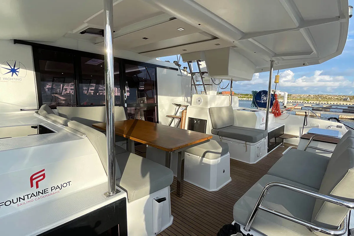 Nauti Mollie (ex. Out Of Office), a Fountaine Pajot Astrea 42 catamaran at Road Town, British Virgin Islands