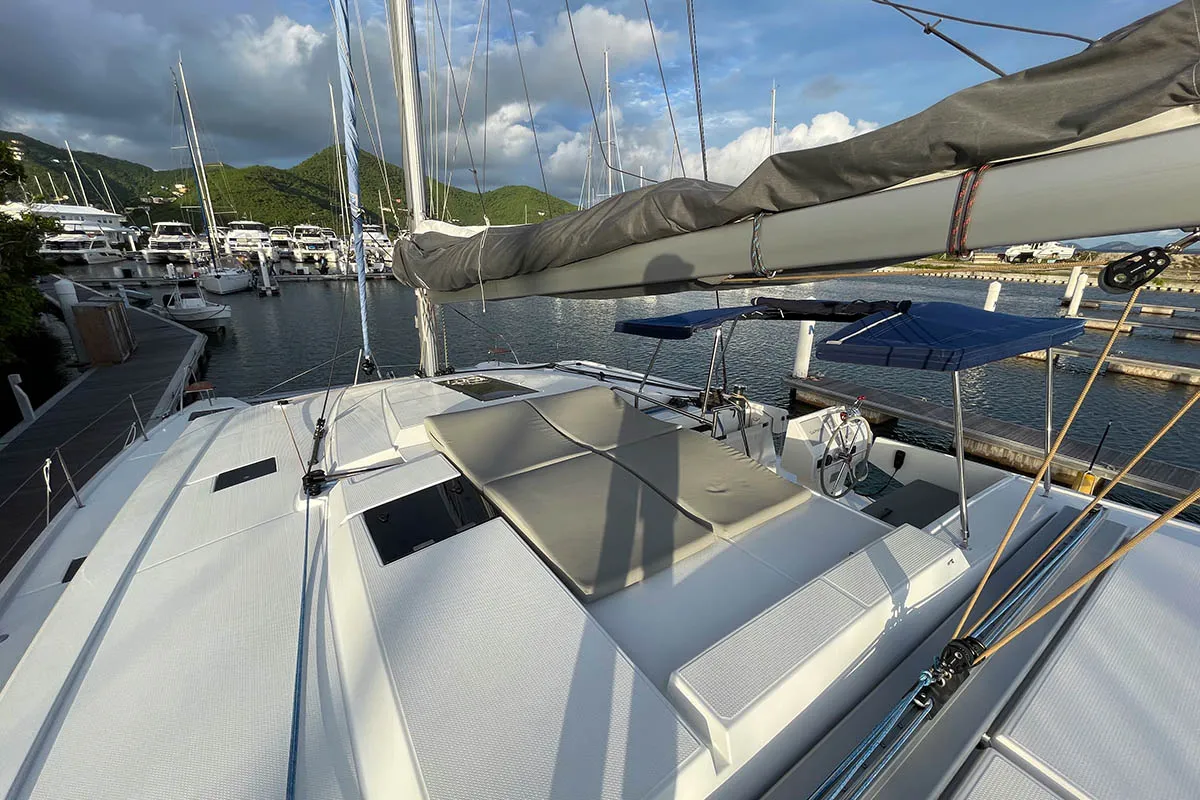Nauti Mollie (ex. Out Of Office), a Fountaine Pajot Astrea 42 catamaran at Road Town, British Virgin Islands