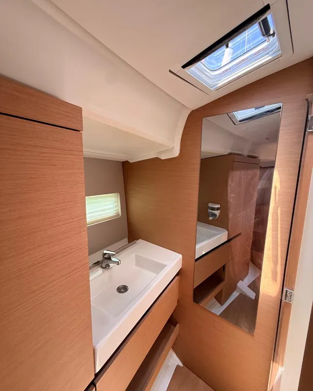 Head on La Vita e Bella, a Jeanneau Sun Odyssey 490 sailboat at Fethiye, Turkey