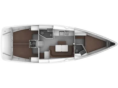 Floor plan of OFFSPRING, a Bavaria 41 Cruiser sailboat at Lisbon, Portugal