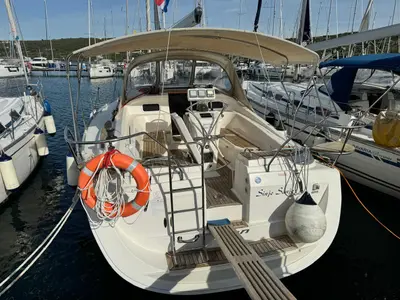 Sinje Sanje, a Elan 384 Impression sailboat at Punat, Croatia