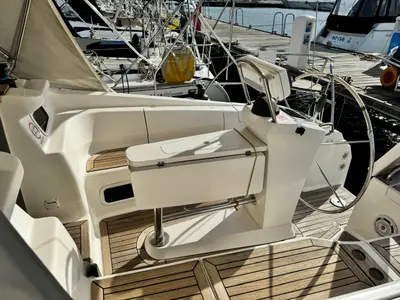 Sinje Sanje, a Elan 384 Impression sailboat at Punat, Croatia