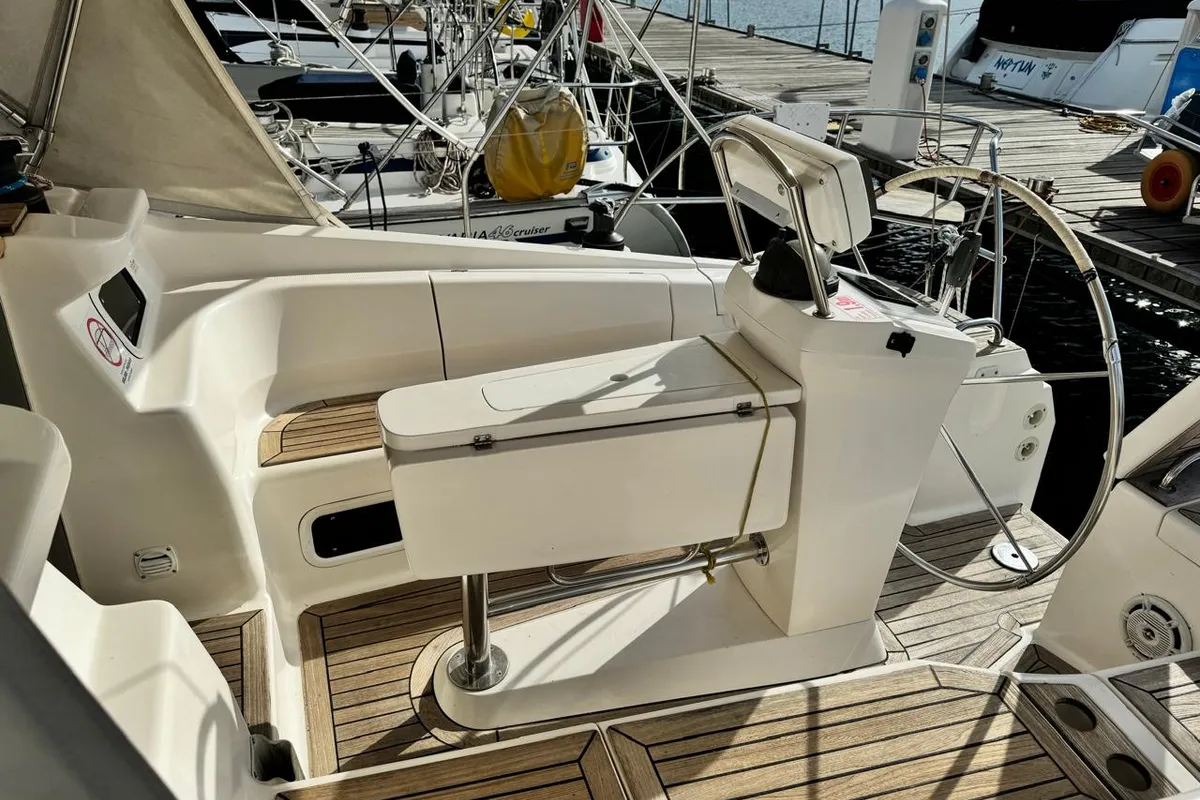 Sinje Sanje, a Elan 384 Impression sailboat at Punat, Croatia