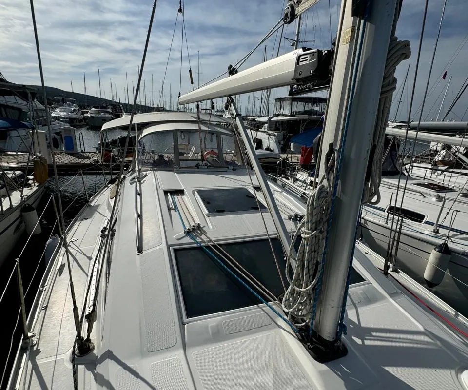 Sinje Sanje, a Elan 384 Impression sailboat at Punat, Croatia