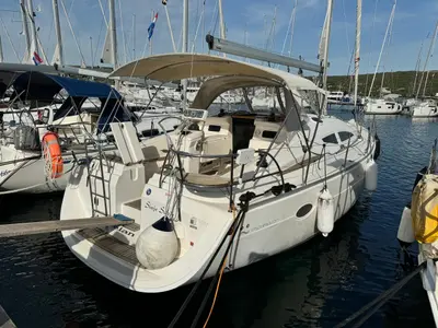 Sinje Sanje, a Elan 384 Impression sailboat at Punat, Croatia