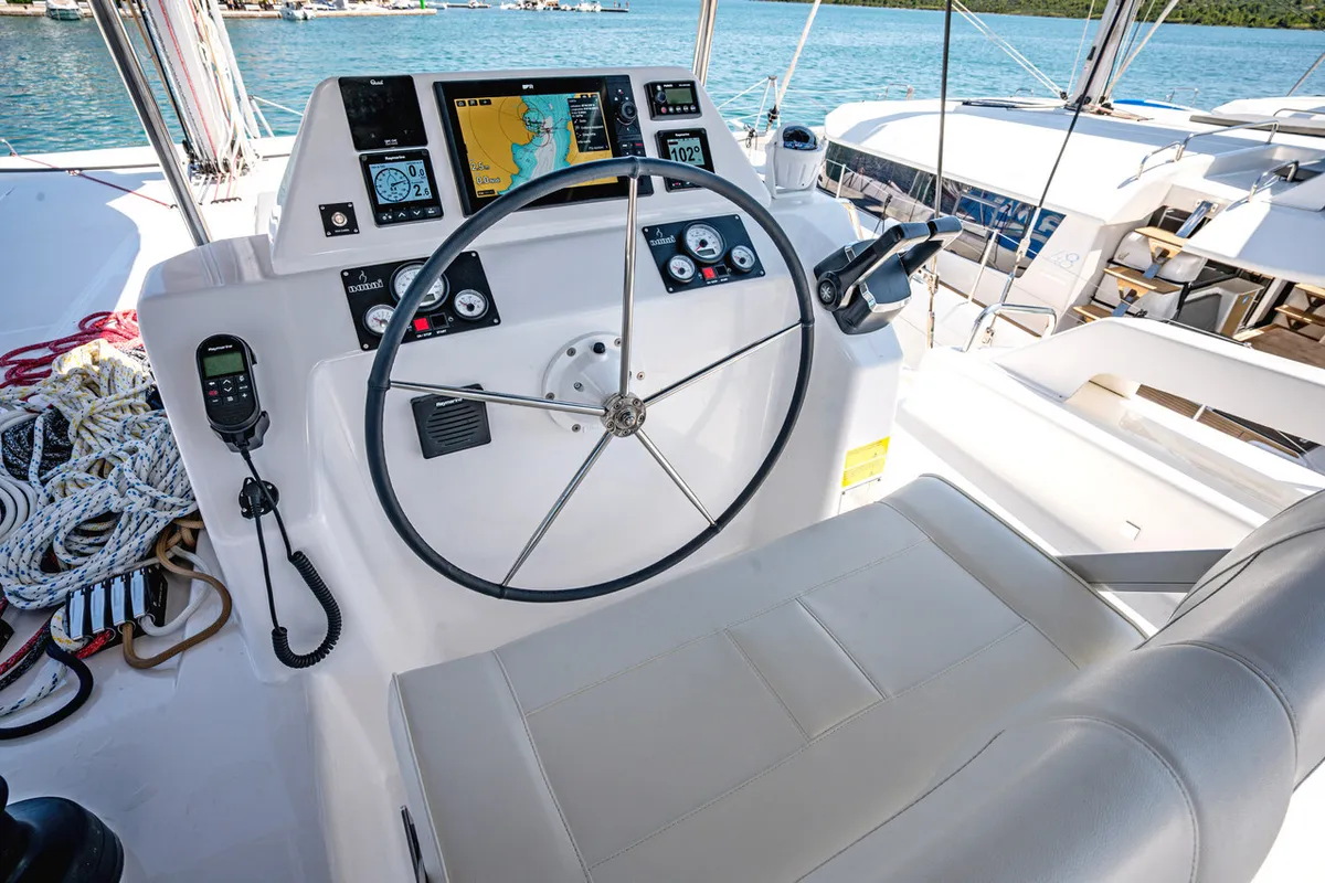 LoveMarine, a Dufour 48 Catamaran catamaran at Pirovac, Croatia