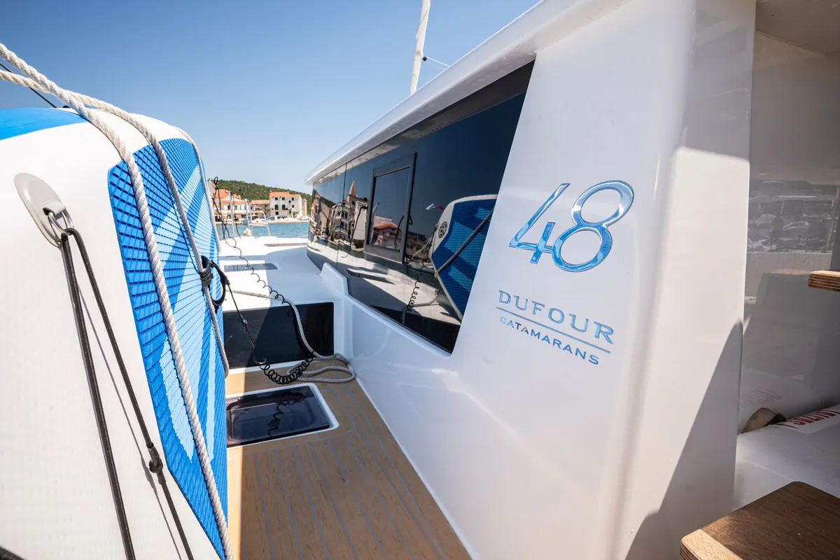 LoveMarine, a Dufour 48 Catamaran catamaran at Pirovac, Croatia