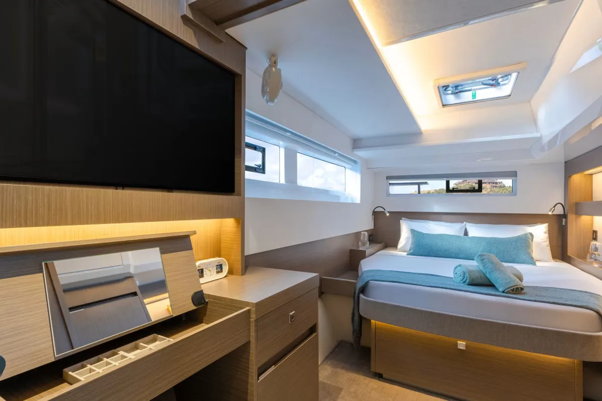 Leopard 52, a catamaran at Bois D'Orange, Saint Lucia