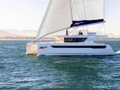 Leopard 52, a catamaran at Bois D'Orange, Saint Lucia