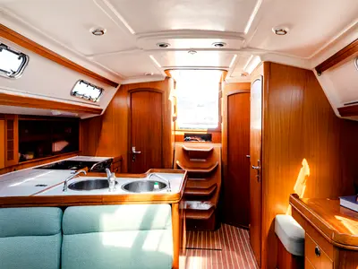 Salon of Classic, a Elan 40 sailboat at Split, Croatia