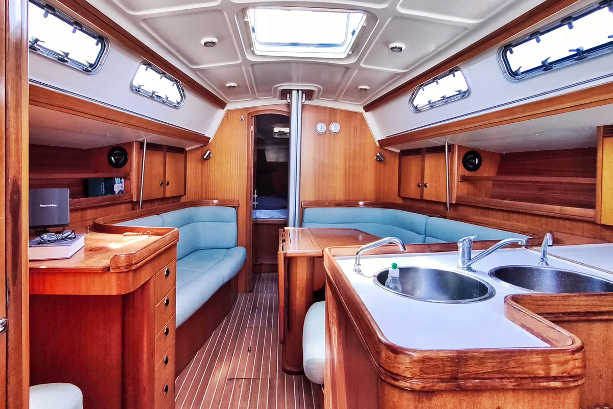Salon of Classic, a Elan 40 sailboat at Split, Croatia